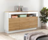 Sideboard Savanna in Grandson Eiche und wei Hochglanz Kommode 149 x 85 cm
