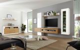 Sideboard Savanna in Grandson Eiche und wei Hochglanz Kommode 149 x 85 cm