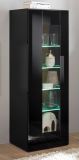 Vitrine Savanna in schwarz Hochglanz und Grandson Eiche Vitrinenschrank hngend / stehend 45 x 131 cm