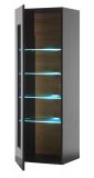Vitrine Savanna in schwarz Hochglanz und Grandson Eiche Vitrinenschrank hngend / stehend 45 x 131 cm