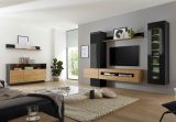 Sideboard Savanna in Grandson Eiche und schwarz Hochglanz Kommode 149 x 85 cm