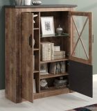 Vitrine Georgia in Eiche Tabak und Matera grau Highboard 114 x 142 cm
