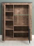 Vitrine Georgia in Eiche Tabak und Matera grau Highboard 114 x 142 cm
