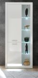 Vitrine Ladis in wei Hochglanz Vitrinenschrank 80 x 195 cm