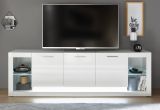TV-Lowboard Ladis in wei Hochglanz TV Unterteil in Komforthhe XL-Board 198 x 61 cm