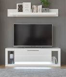 Wandboard Ladis in wei Hochglanz Wandregal 150 x 21 cm