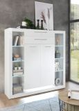 Highboard Ladis in wei Hochglanz Anrichte 141 x 139 cm