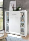 Highboard Ladis in wei Hochglanz Anrichte 141 x 139 cm