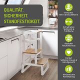 BOMI Lernturm Swubi in wei und natur Learning Tower Stehhilfe fr Kinder