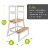 BOMI Lernturm Swubi in wei und natur Learning Tower Stehhilfe fr Kinder