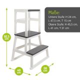 BOMI Lernturm Swubi in wei und grau Learning Tower Stehhilfe fr Kinder