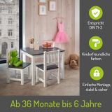 BOMI Kindersitzgruppe Amy in wei und grau Sitzgruppe Kindertisch und 2 x Stuhl