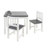 BOMI Kindersitzgruppe Amy in wei und grau Sitzgruppe Kindertisch und 2 x Stuhl
