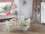 BOMI Kindersitzgruppe Anna in wei und natur Sitzgruppe Kindertisch, Truhenbank und 2 x Stuhl