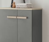 Badezimmer Kommode Dense in anthrazit matt und Eiche Midischrank hngend / stehend 51 x 110 cm