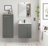 Badezimmer Kommode Dense in anthrazit matt und Eiche Midischrank hngend / stehend 51 x 110 cm