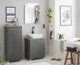 Badezimmer Kommode Dense in anthrazit matt und Eiche Midischrank hngend / stehend 51 x 110 cm