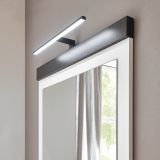 Badmbel Set 4-teilig Stove in wei Pinie und anthrazit Badkombination MIT Waschbecken und LED Spiegellampe