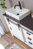 Waschbeckenunterschrank MIT Waschbecken Stove in wei Pinie und anthrazit Landhaus Waschtisch 95 cm