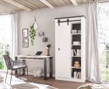 Brombel Set Stove in wei Pinie und anthrazit Landhaus mit Aktenschrank