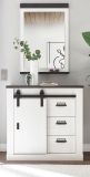 Garderobe Set 2-teilig Stove in wei Pinie und anthrazit Landhaus Garderobenkombination mit Kommode und Spiegel