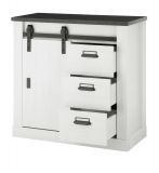 Garderobe Set 3-teilig Stove in wei Pinie und anthrazit Landhaus Garderobenkombination 206 x 201 cm