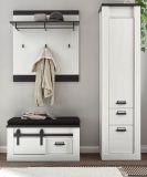 Garderobe Set 4-teilig Stove in wei Pinie und anthrazit Landhaus Garderobenkombination 164 x 201 cm