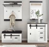 Garderobe Set 5-teilig Stove in wei Pinie und anthrazit Landhaus Garderobenkombination 206 x 200 cm