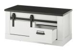 Garderobe Sitzbank Stove in wei Pinie und anthrazit Landhaus Garderobenbank 93 x 46 cm
