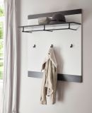 Garderobenpaneel Stove in wei Pinie und anthrazit Landhaus Wandgarderobe 92 x 100 cm