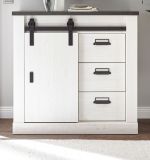 Kommode Stove in wei Pinie und anthrazit Landhaus Flurkommode 93 x 91 cm