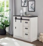 Kommode Stove in wei Pinie und anthrazit Landhaus Flurkommode 93 x 91 cm