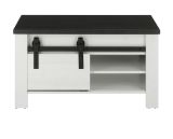 Couchtisch Stove in wei Pinie und anthrazit Landhaus Beistelltisch 93 x 60 cm