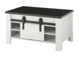 Couchtisch Stove in wei Pinie und anthrazit Landhaus Beistelltisch 93 x 60 cm