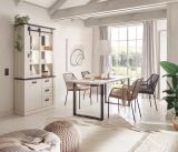 Esstisch Stove in wei Pinie und anthrazit Landhaus Kchentisch 180 x 80 cm