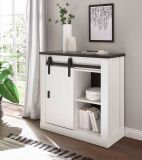 Kommode Stove in wei Pinie und anthrazit Landhaus Schiebetrenkommode 93 x 91 cm