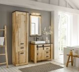 Badezimmer Hochschrank Stove in Old Style hell und anthrazit Badschrank 51 x 201 cm