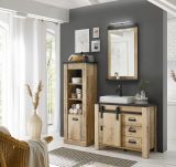 Badezimmer Regal Stove in Old Style hell und anthrazit Midischrank 51 x 146 cm