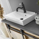 Waschbeckenunterschrank MIT Waschbecken Stove in Old Style hell und anthrazit Waschtisch 95 cm