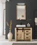 Waschbeckenunterschrank MIT Waschbecken Stove in Old Style hell und anthrazit Waschtisch 95 cm