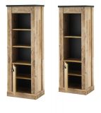 Brombel komplett Set Stove in Old Style hell und anthrazit mit Aktenregal, Kommode und Wandregal