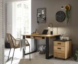 Schreibtisch Set mit Rollcontainer Stove in Old Style hell und anthrazit