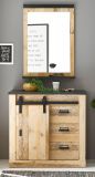 Garderobe Set 2-teilig Stove in Old Style hell und anthrazit Garderobenkombination mit Kommode und Spiegel