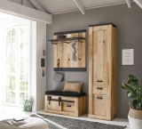 Garderobe Set 4-teilig Stove in Old Style hell und anthrazit Garderobenkombination 164 x 201 cm