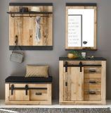 Garderobe Set 5-teilig Stove in Old Style hell und anthrazit Garderobenkombination 206 x 200 cm