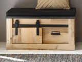 Garderobe Sitzbank Stove in Old Style hell und anthrazit Garderobenbank 93 x 46 cm
