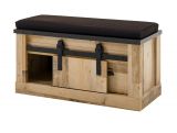 Garderobe Sitzbank Stove in Old Style hell und anthrazit Garderobenbank 93 x 46 cm