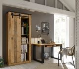 Stauraumschrank Stove in Old Style hell und anthrazit Regalschrank 93 x 201 cm Mehrzweckschrank