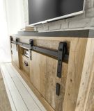 TV-Lowboard Stove in Old Style hell und anthrazit TV Unterteil in Komforth�he 162 x 61 cm