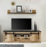 TV-Lowboard Stove in Old Style hell und anthrazit TV Unterteil in Komforth�he 201 x 61 cm